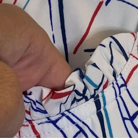 Izod Golf Umbrella Print Skort Size 8 White Red Blue Activewear - Picture 5 of 12